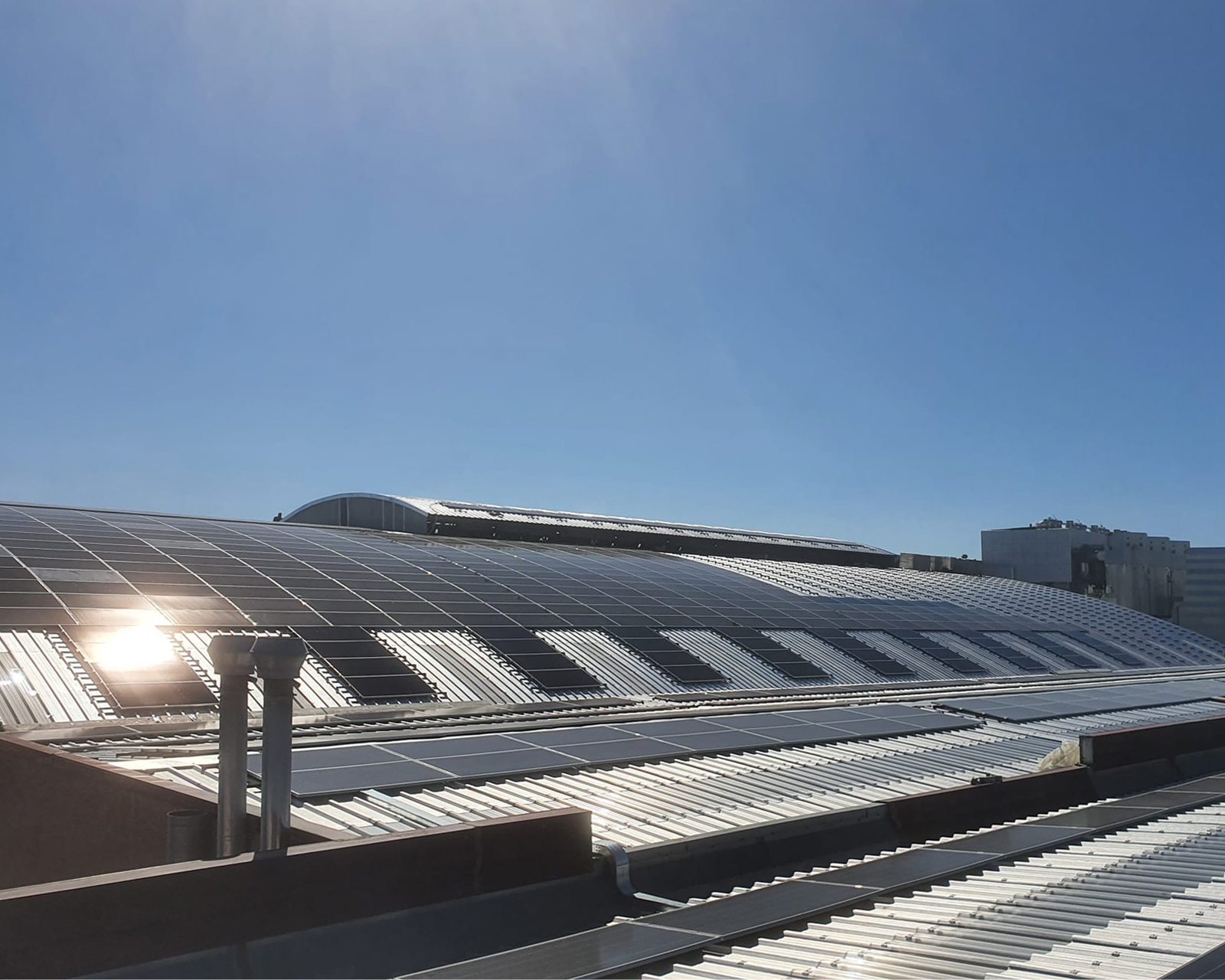 NHP industrial photovoltaic roofing at Sideralba, steel industry